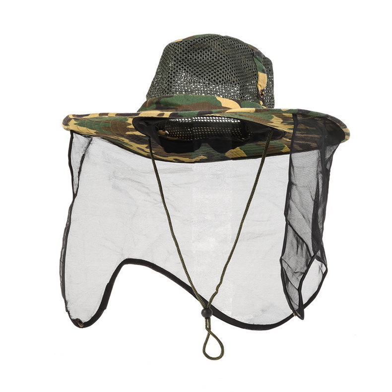 

LEO Camo Anti-insect Visor Cap Climbing Fishing Hiking Breathable Wide Brim Anti-mosquito Mesh Face Protection Mask Hat