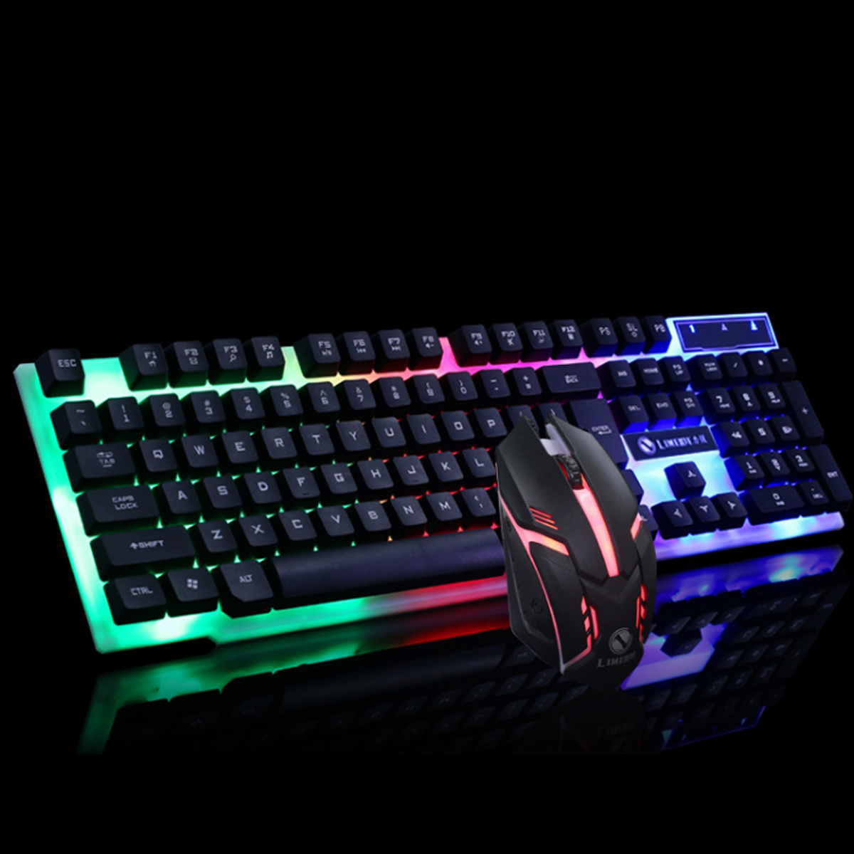 GTX300 104 Keys RGB Backlight Superthin Gaming Keyboard and 2.4GHZ 1200DPI 3 buttons USB Optical Gaming Mouse 3