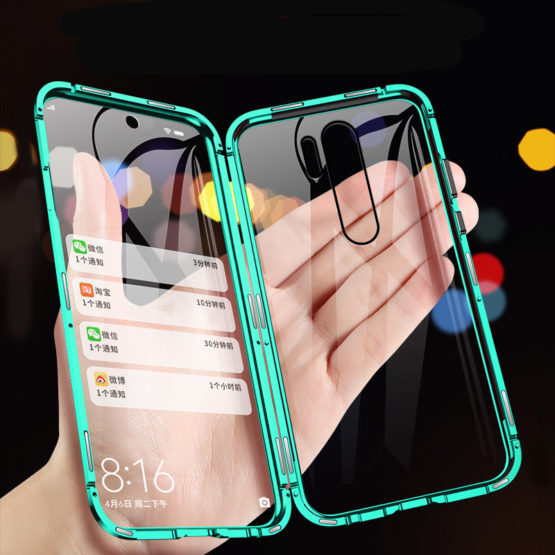 

Bakeey for Xiaomi Redmi Note 8 PRO Case 360º Curved Screen Front+Back Double-sided Full Body 9H Tempered Glass Metal Mag