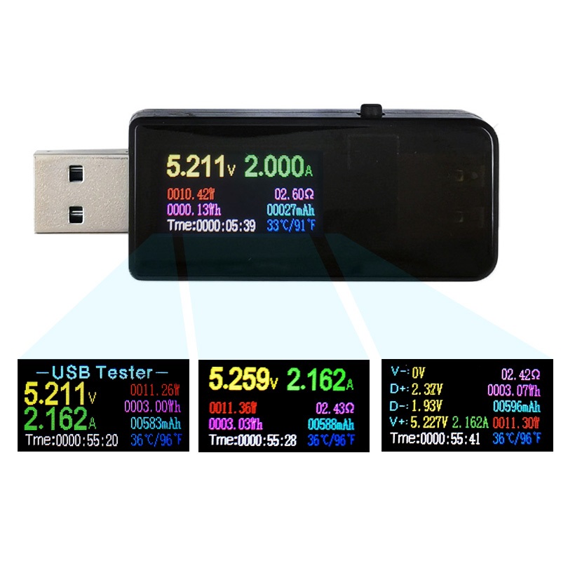 

DANIU 7 in 1 USB Tester Digital DC Current Voltage Capacity Power Detector Power Bank Charger Indicator