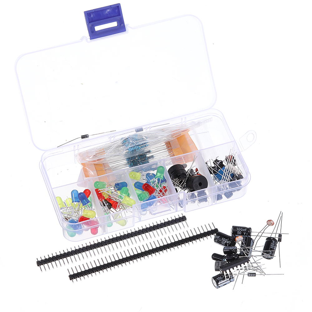 

Electronics Component Basic Starter Kit with Precision Potentiometer Buzzer Capacitor Compatible for
