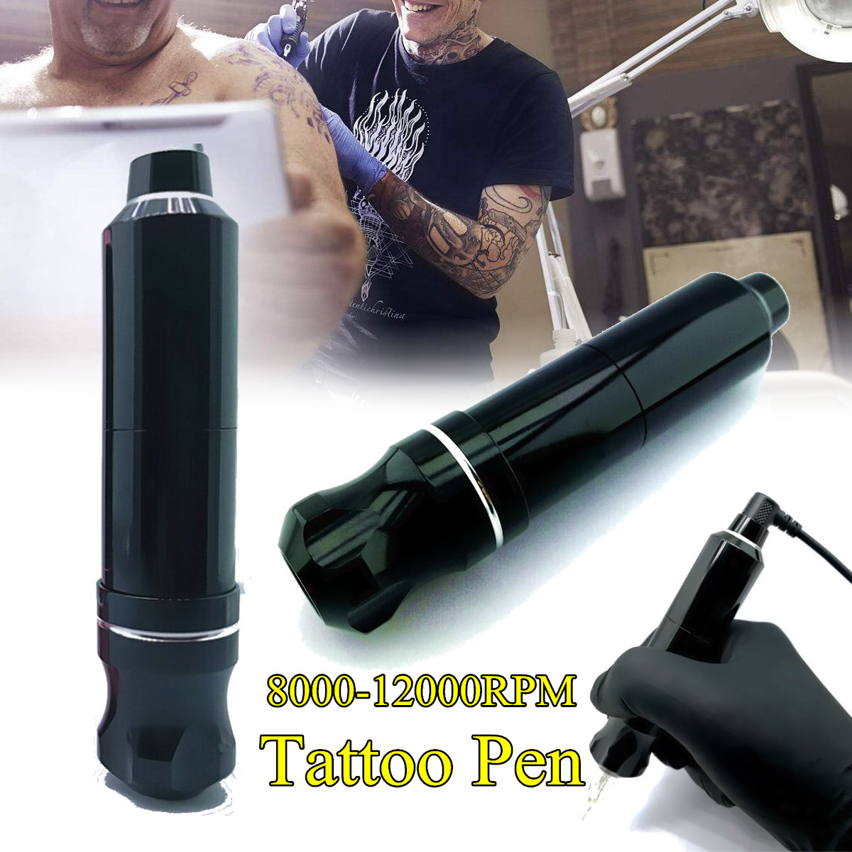 

5-7.5V 8000-12000RPM Black Rotary Tattoo Pen Adjustable Cartridge Motor Machine