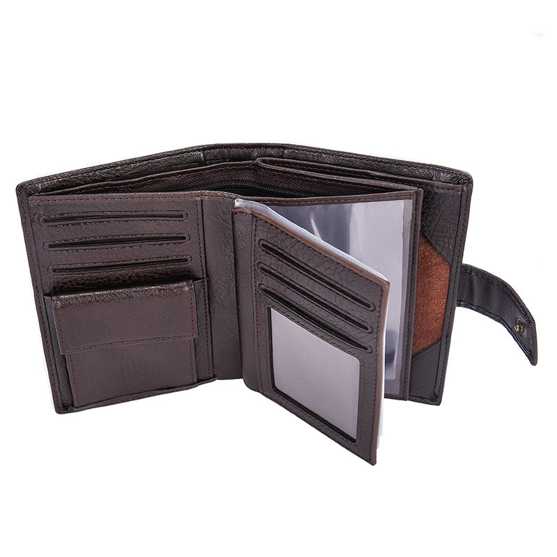 

Hengsheng Tri-fold PU Leather Wallet MultifunctionID Credit Card Holder Passport Holder