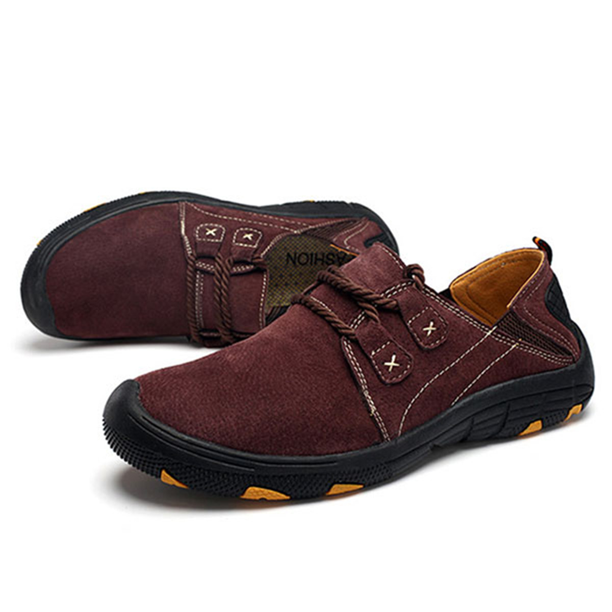 

Leather Men's Soft Sneakers Waterproof Casual Work Walking Fishing Shoes