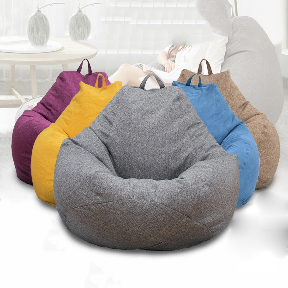 

Large 100*120 Color Bean Bag Chairs Couch Sofa Cover Indoor Lazy Sofa For Adults Kids