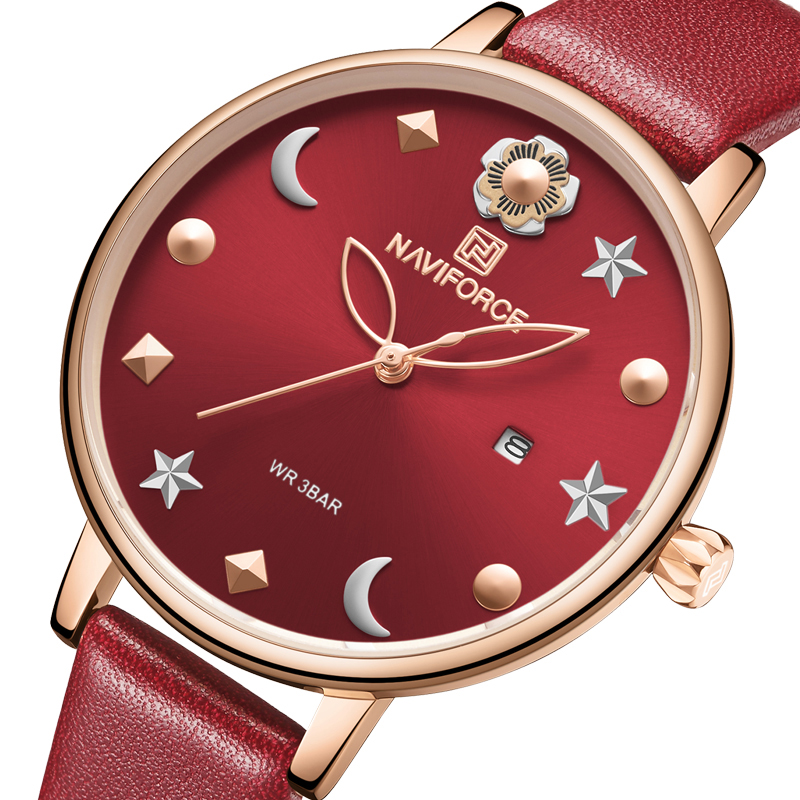 

NAVIFORCE 5009 Moon Star Дизайн Повседневный стиль Женское наручные часы Водонепроницаемы Подарочные кварцевые часы