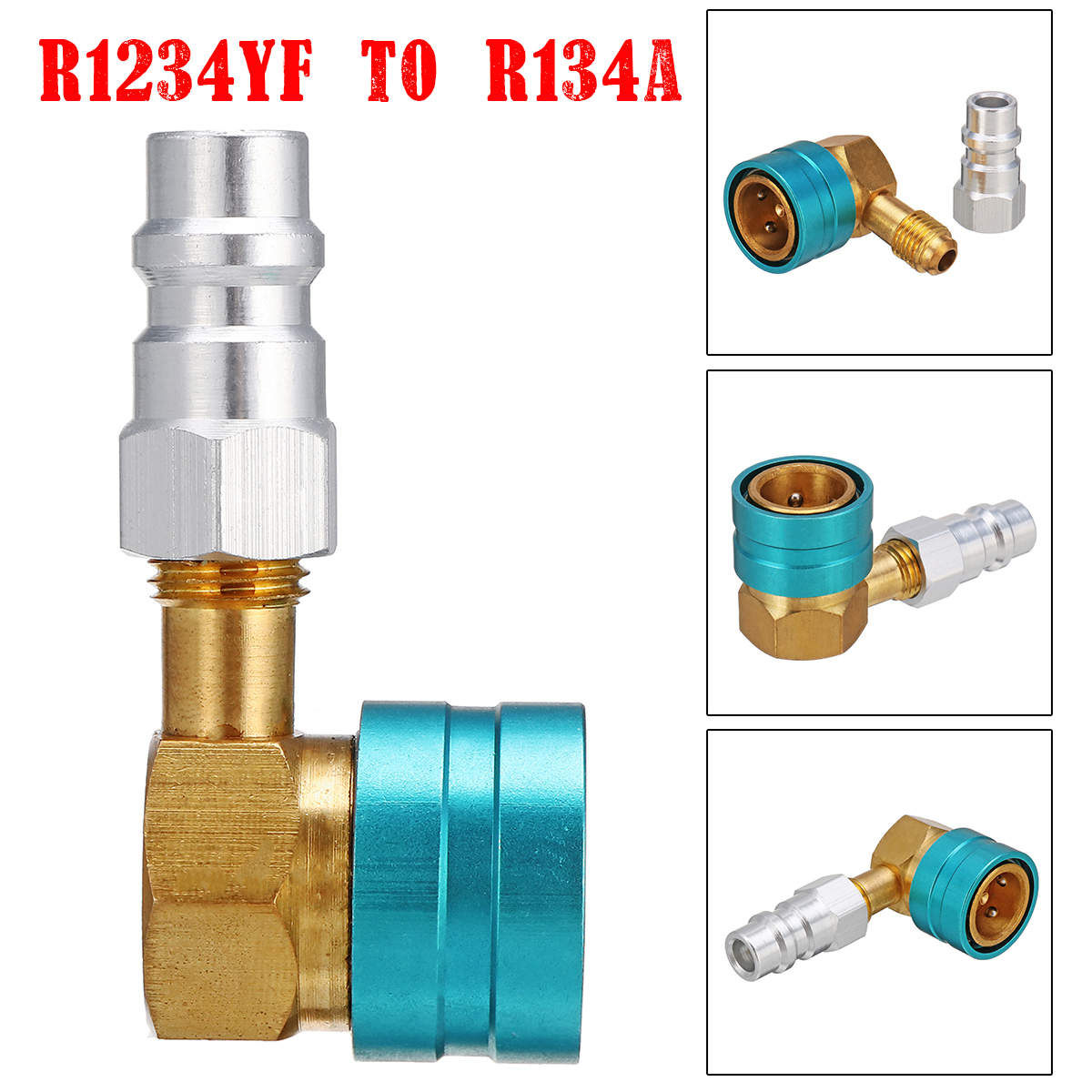 R1234YF To R134a Low Side Quick Coupler Angle Head Connector Car Air 