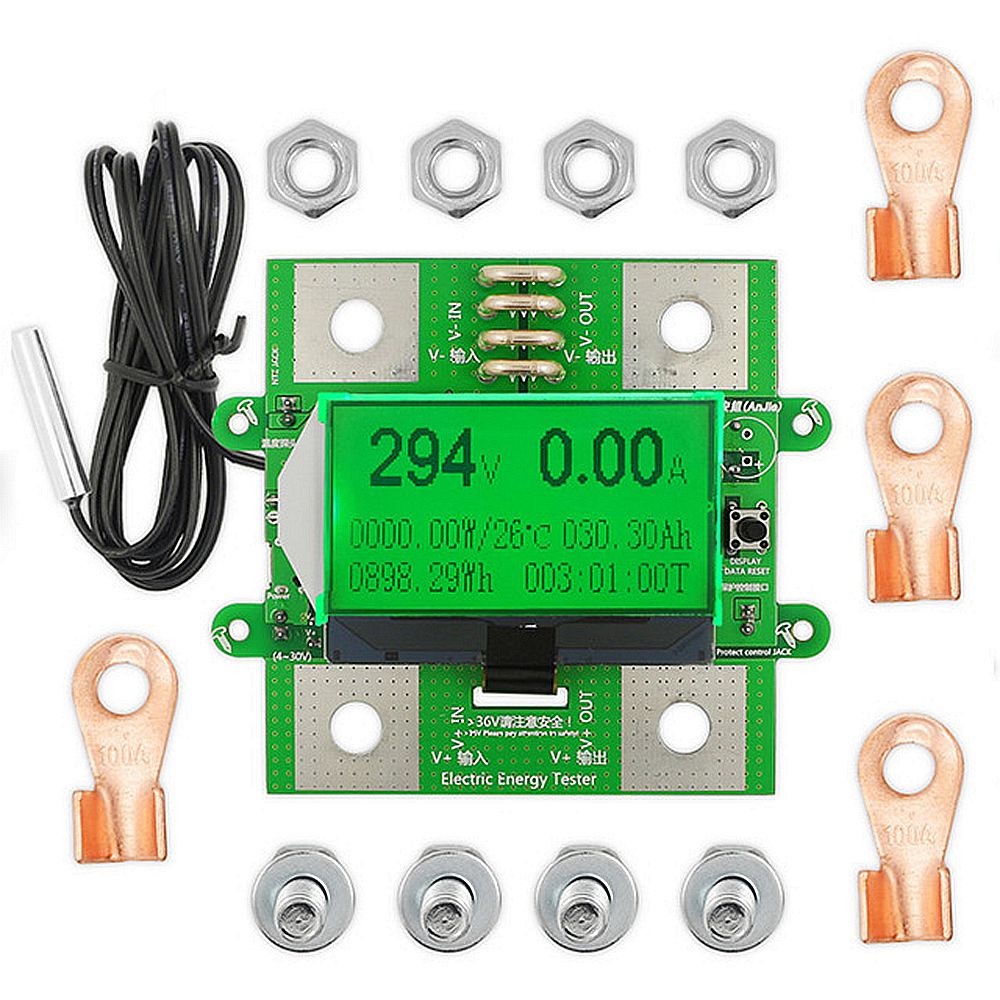 

300V 100A DC Digital Voltmeter Ammeter Voltage Meter Car Battery Capacity Volt Current Wattmeter Detector Power Supply tester