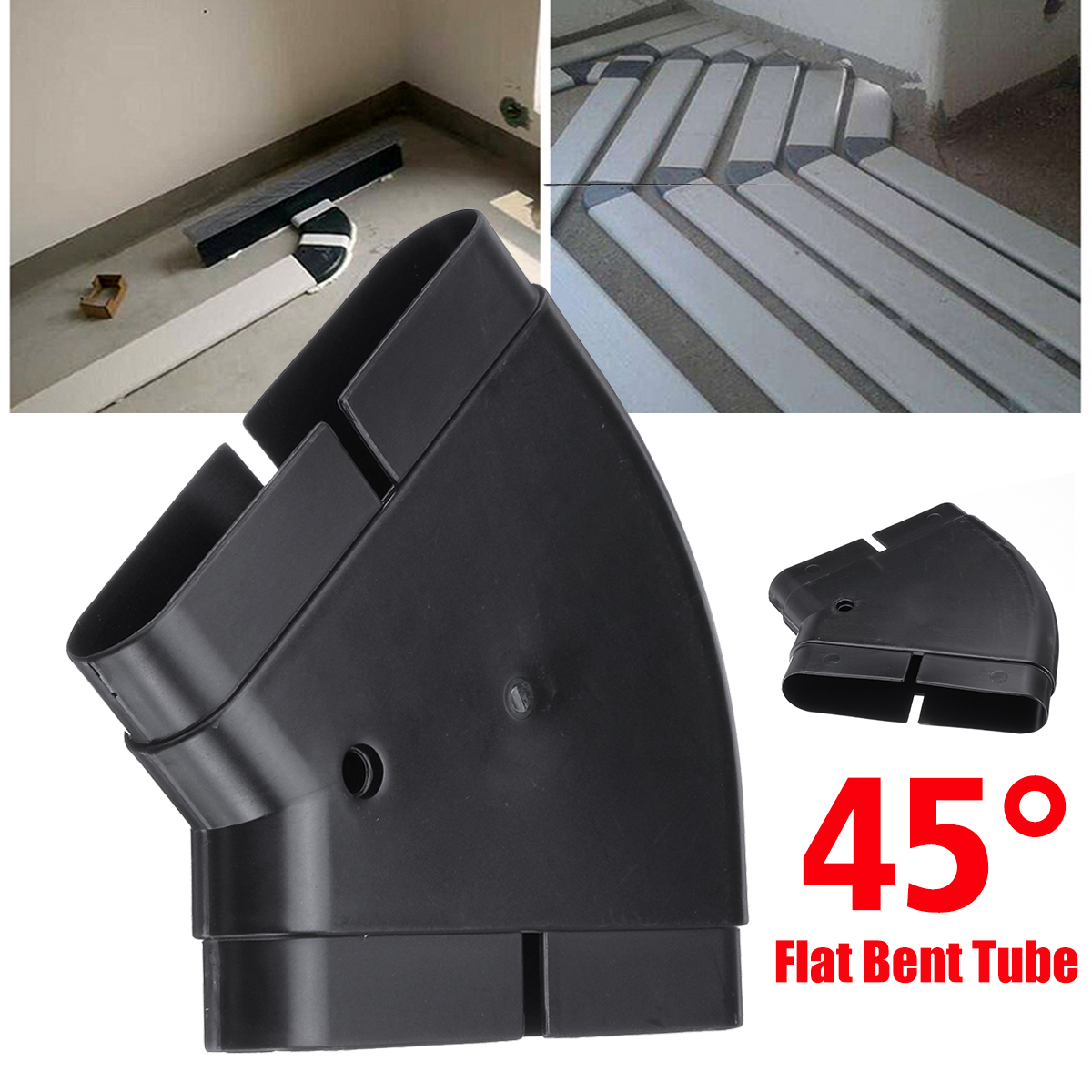 

PVC Ventilation System Environmental Protection 45° Flat Bent Connector PVC Tube 132x30mm