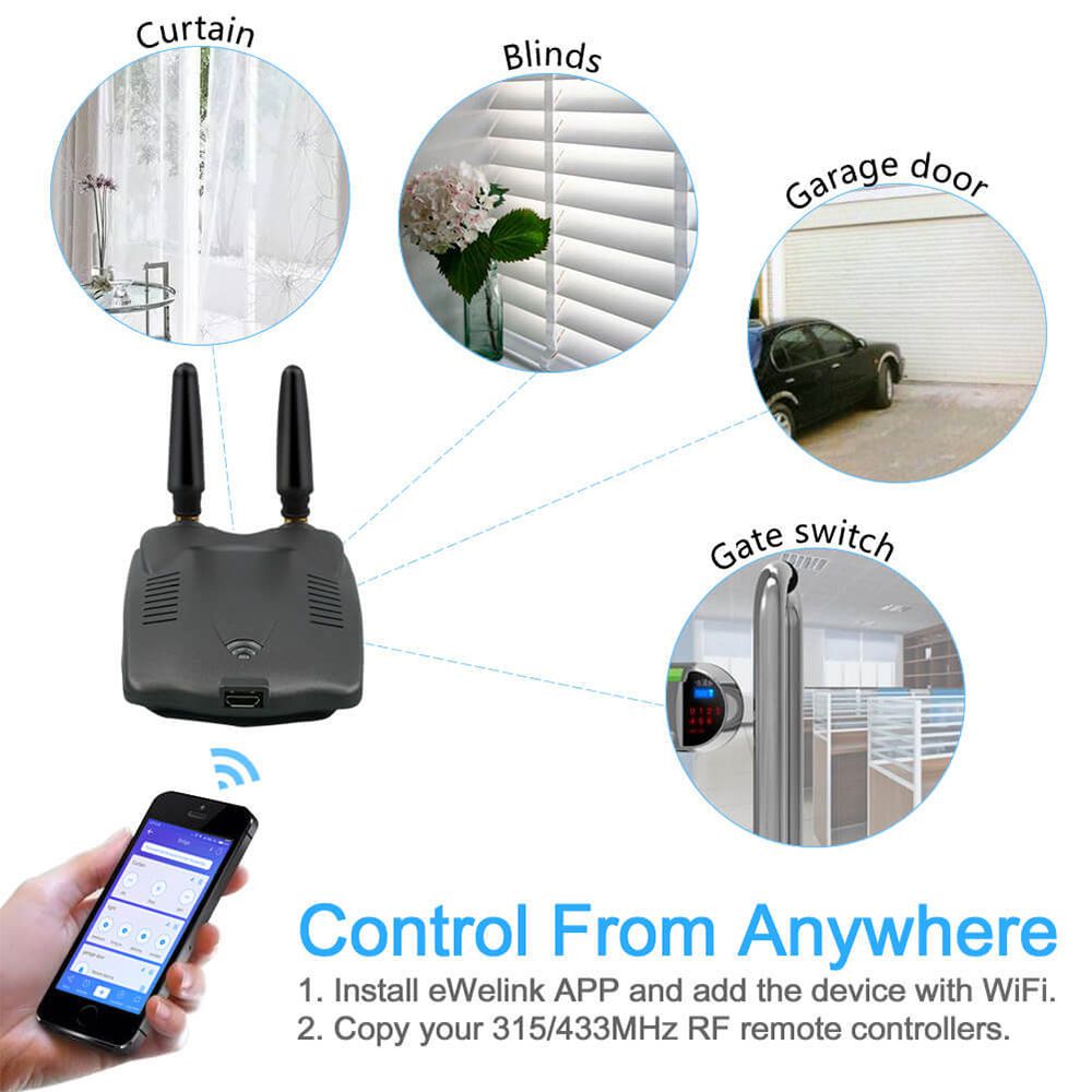 315MHz/433MHz eWeLink RF Bridge Smart Home Automation Module Wifi Wireless Switch Universal Timer DIY Convert 30