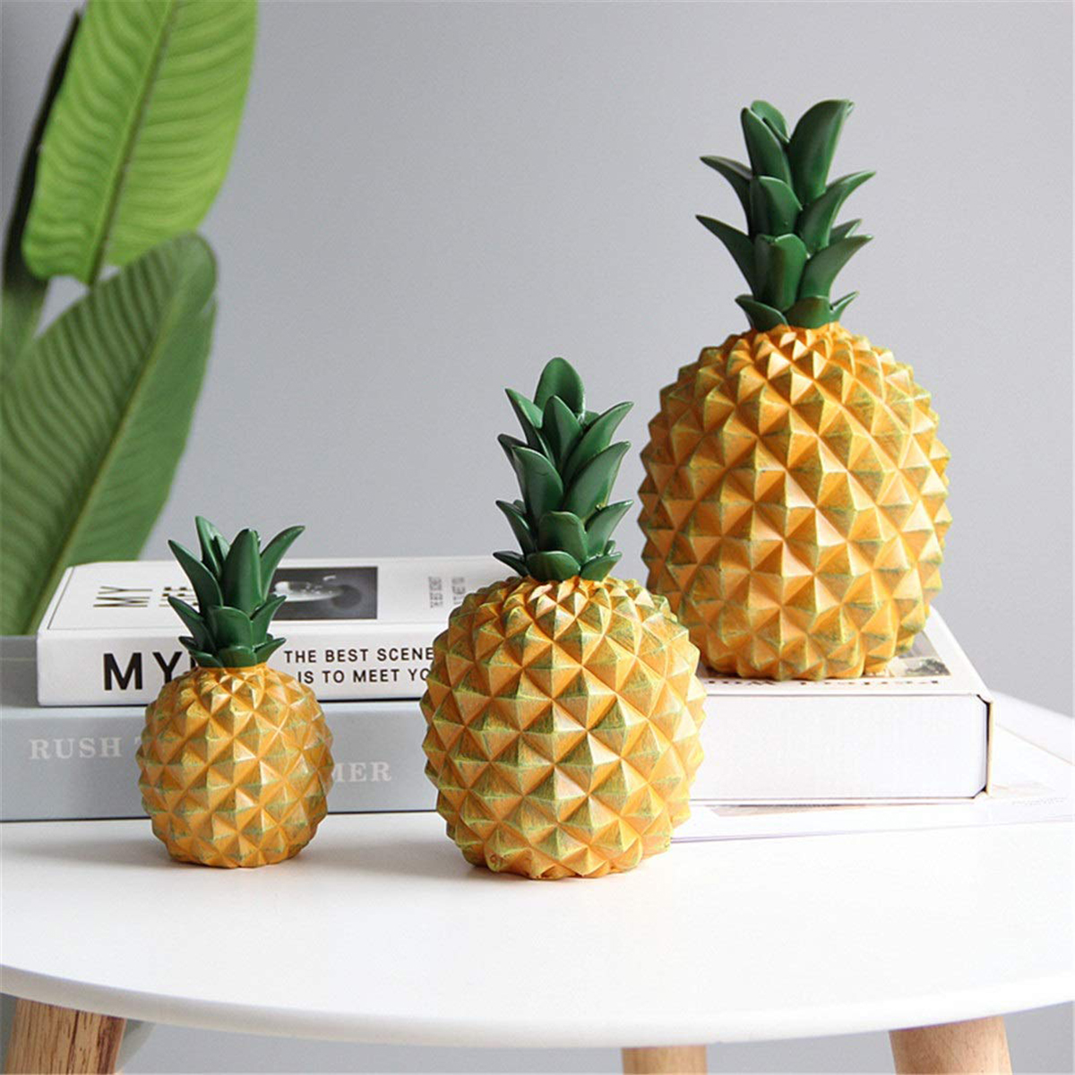

Pineapple Figurine Resin Coin Piggy Bank Money Box Ornament Home Room Decorations