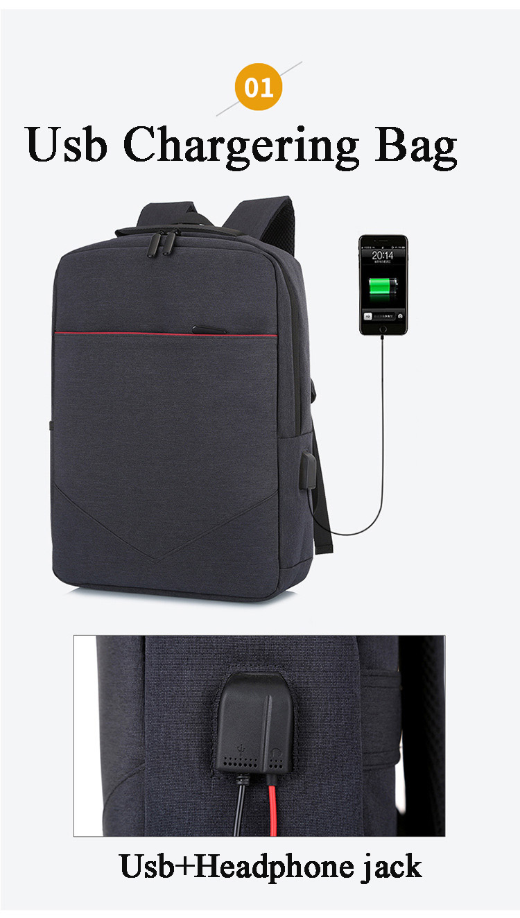 FLAMEHORSE Laptop Multifunctional Pure Color Business Casual Backpack USB Charging Trolley Bag 29