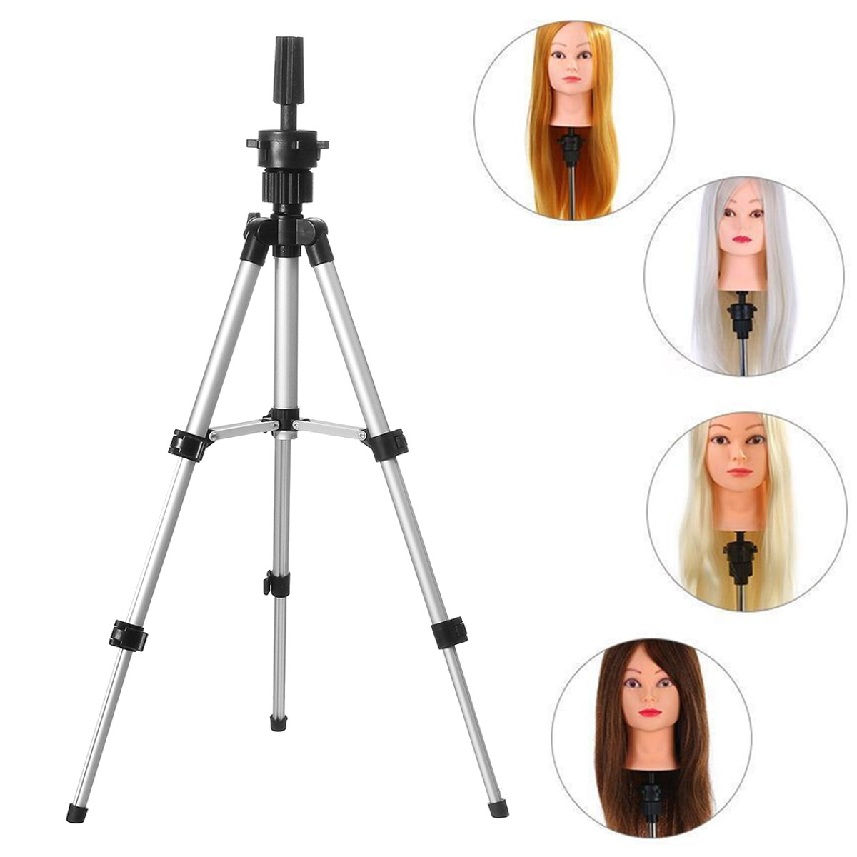 

Mannequin Head Tripod Hairdressing Training Head Holder Hair Wig Stand Tools