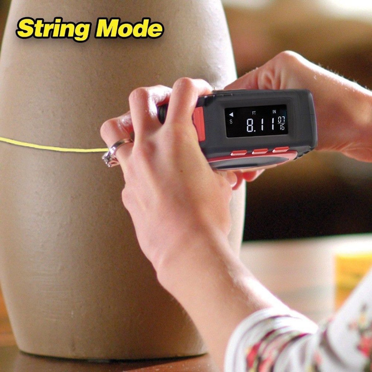 Drillpro 3 In 1 Digital LED Measuring Tape String Sonic Roller Mode Laser Measure Tool Woodworking 45