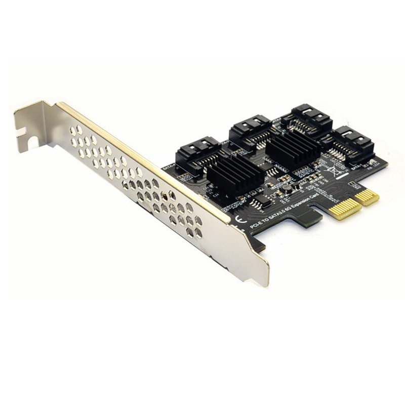 

ITHOO PCE4SAT-A01 4 порта SATA3.0 SSD IPFS Адаптер жесткого диска PCI-E Плата расширения 6 Гбит / с для настольного комп