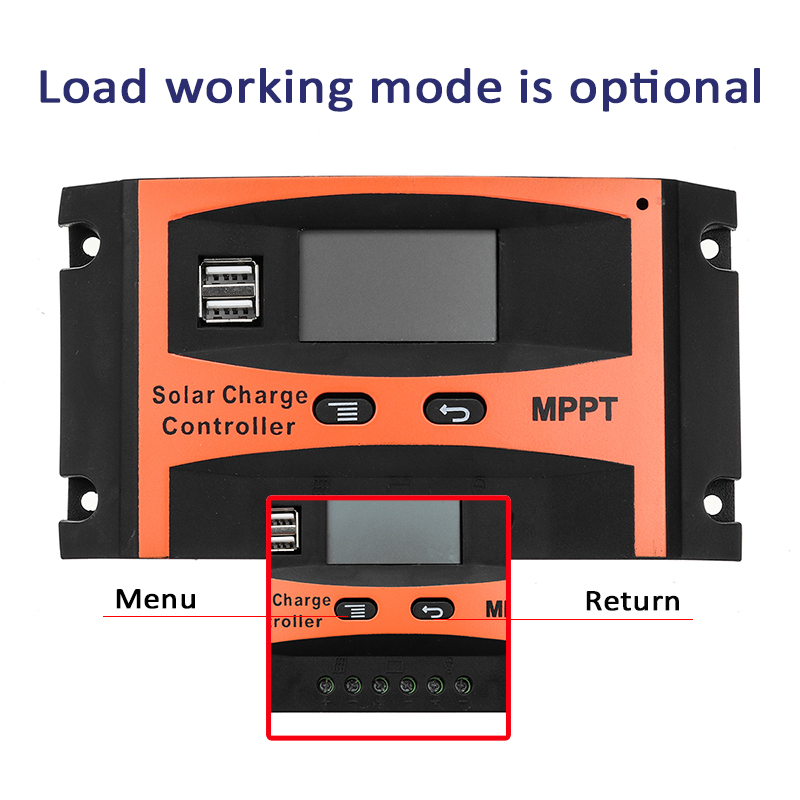 30A/40A/50A/60A MPPT Solar Charge Controller 12V/24V LCD Accuracy Dual USB Solar Panel Battery Regulator Built-in Timer 35