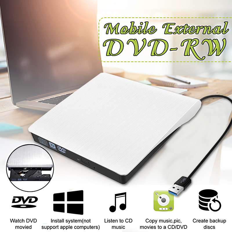 USB 3.0 Slim External DVD Optical Drive DVD-RW CD-RW Combo Drive Burner Reader Player 43