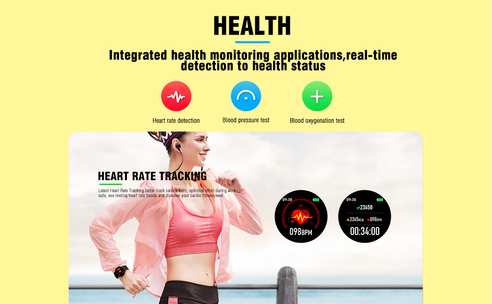 Kospet Magic Super Slim Motion Track Blood Pressure O2 Test Sleep Monitor 15Days Standby Smart Watch 7