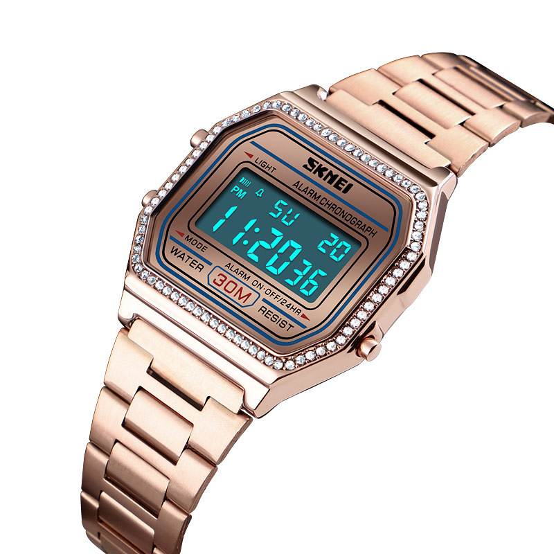 

SKMEI 1474 Casual Женское Часы 3ATM Водонепроницаемы EL Light Week Дисплей Модные цифровые часы