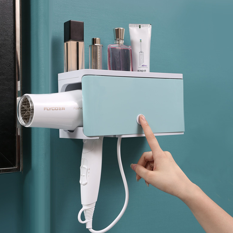 Find Hair Dryer Holder Stand Wall Mount Hanger Plastic Bathroom Organizer Shelf Rack for Sale on Gipsybee.com with cryptocurrencies