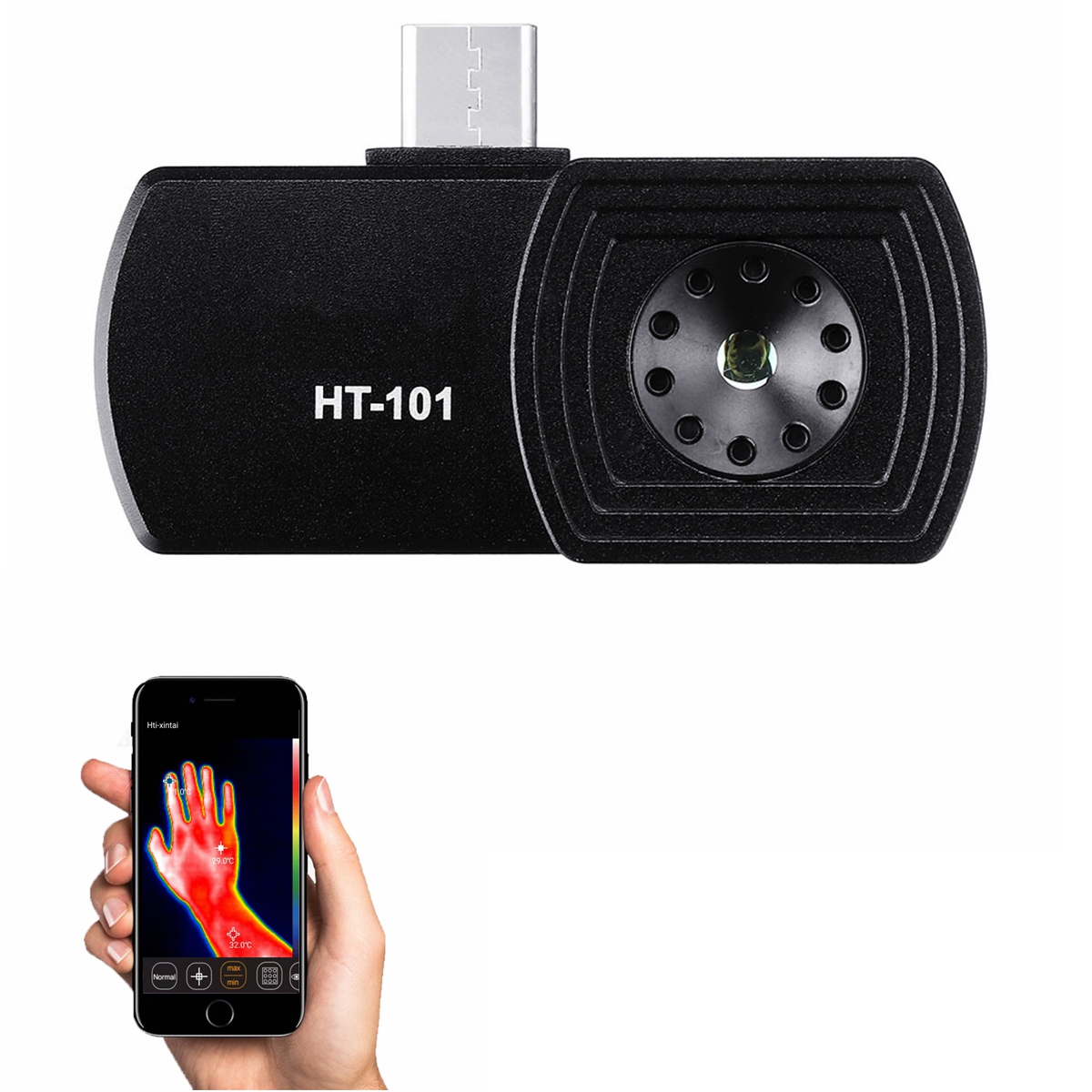 

HT-101 Vehicle Phone External Infrared Thermal Imager Camera Day Night Temperature Sensor For Android