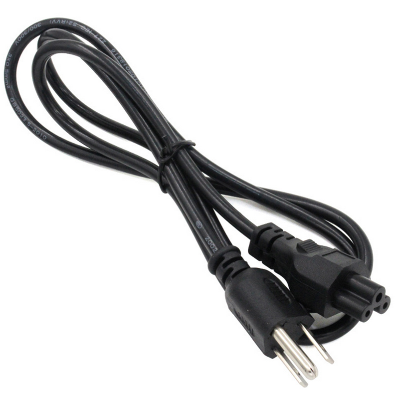 

1.2m AC US Plum Blossom Tail Plug Power Supply Adapter Cord Cable PVC Black Power Adapter Connector Line for Laptop
