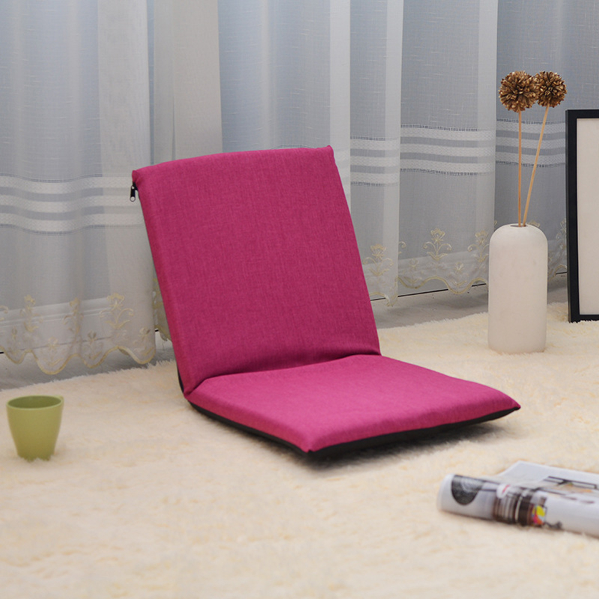Adjustable 6-Position Folding Lazy Sofa Chair Floor Chair Seat Cushion Multiangle Home 1