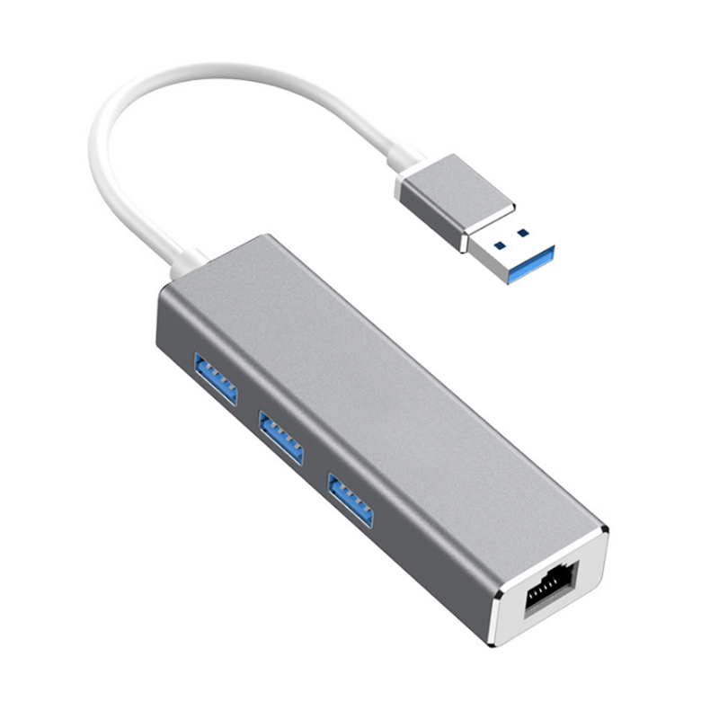 

HOWEI HW-1505 USB3.0 to RJ45 Gigabit Ethernet USB Hub Aluminum Alloy with 1000Mbps Network Port Extender Extension Conne