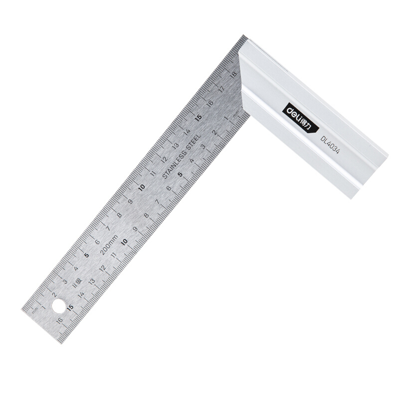 

Deli Stainless Steel Square Angle Ruler Woodworking Drawing L-shaped 90 degrees Straight Ruler 200mm/250mm/300mm Ruler DL4034/DL4035/DL4036
