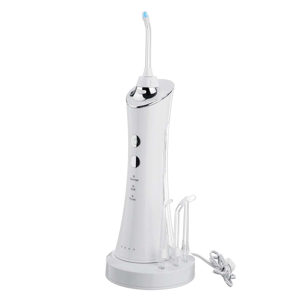 

3 Modes Portable Oral Irrigator Sensing Base Charging Water Dental Flosser Teeth Cleaner with 4 Heads Oral Care