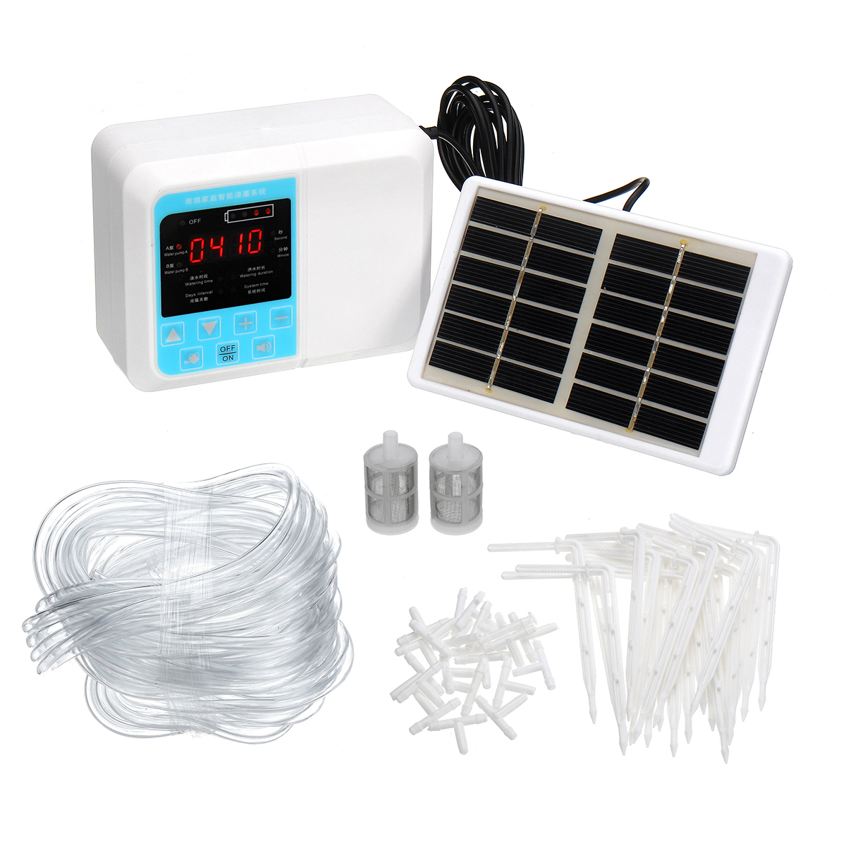 

Automatic Drip Irrigation Kit Self Watering System with Intelligent Irrigation Timer Solar Charging Plant Watering System