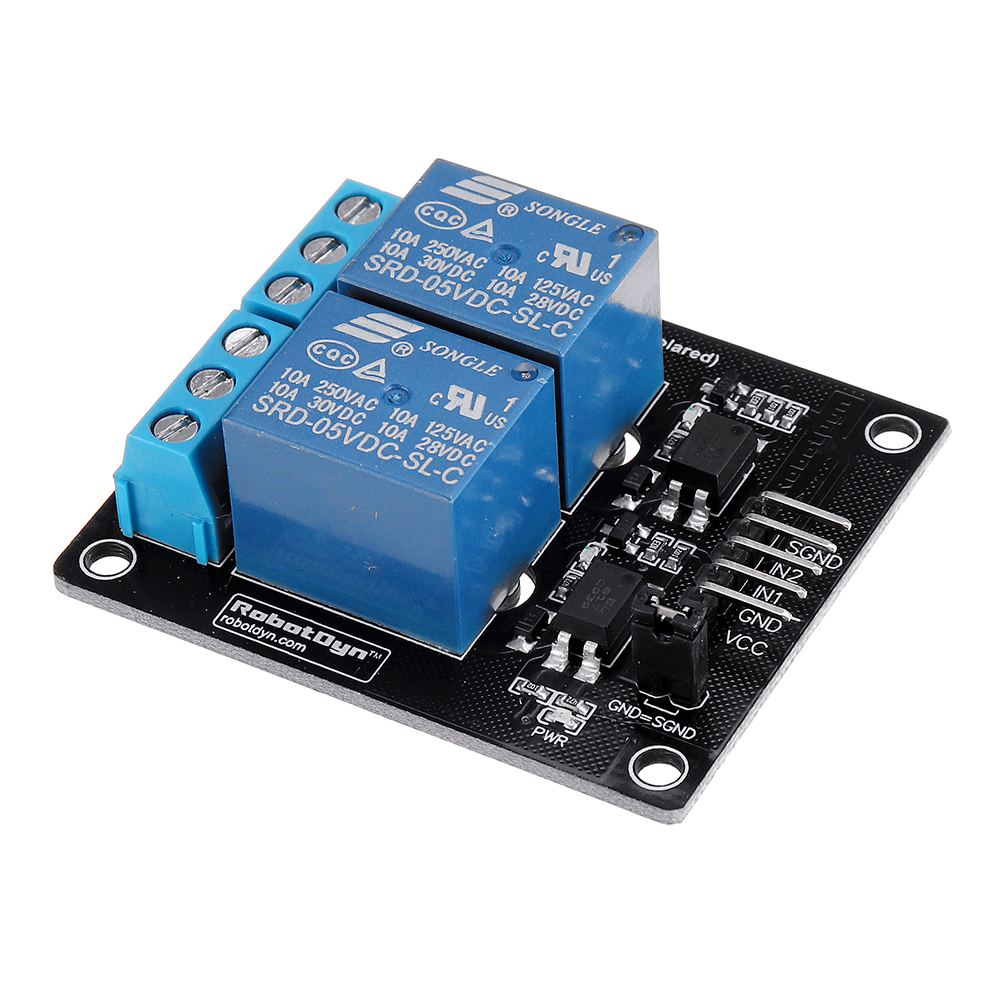 2 Channel Relays 3.3V/5V 10A 250VAC/60VDC Relay Module – Electronic Pro