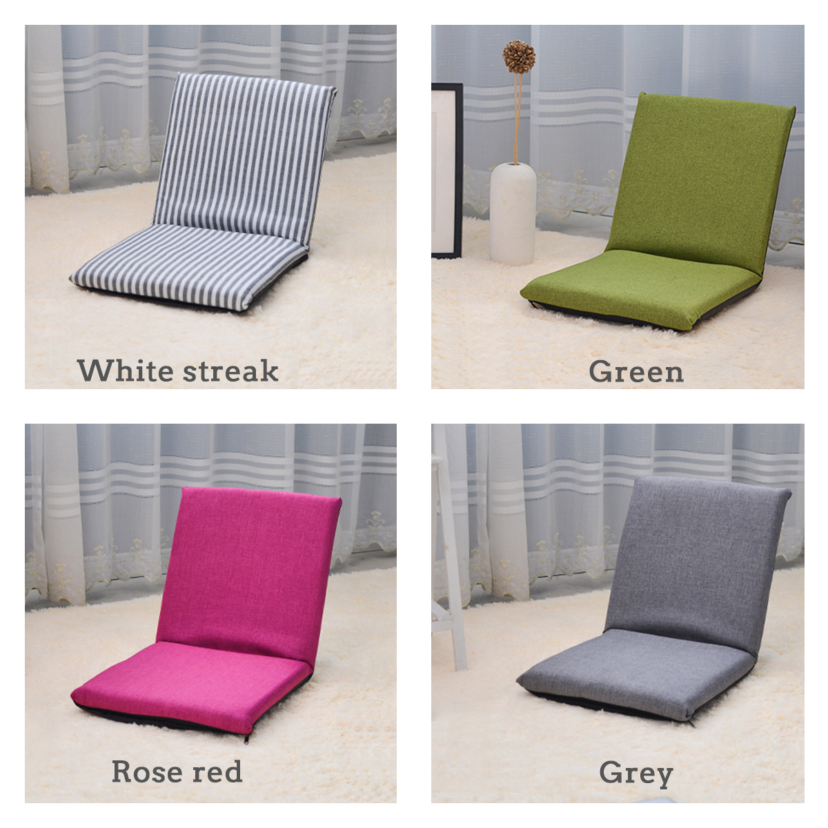 Adjustable 6-Position Folding Lazy Sofa Chair Floor Chair Seat Cushion Multiangle Home 7
