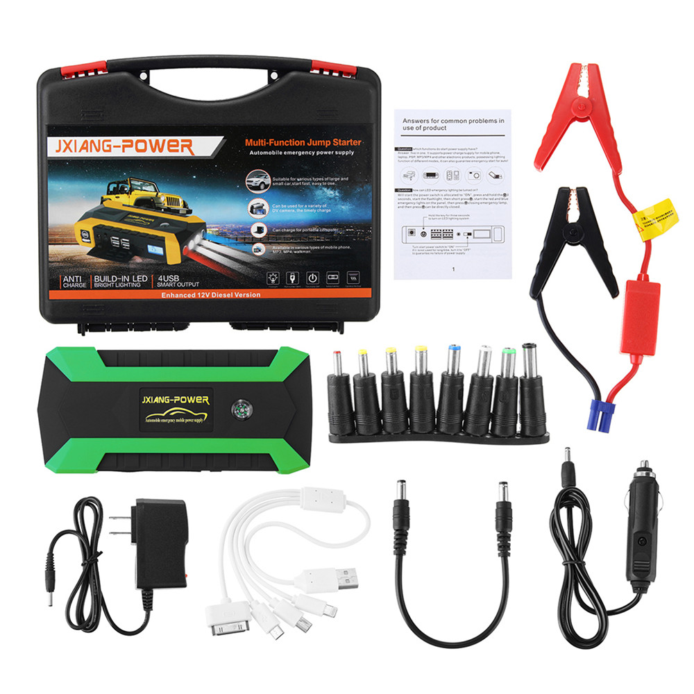 

600A LED Light Car Jump Starter Portable Multi-functional Emergency Kit 4 USB Car Power Bank