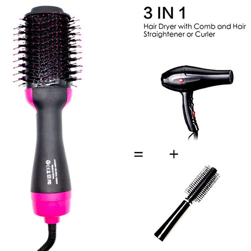 

Multifunctional Negative Ion Hairbrush Comb Roll Straight Dual-use Hair Straightener Hot Air Comb