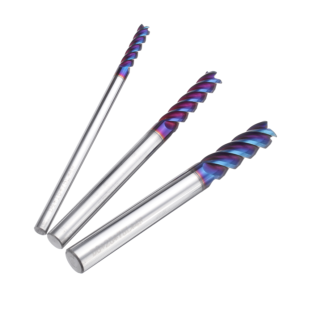 

Drillpro L75mm D4/5/6/8/10mm HRC60 4 Flutes Milling Cutter Blue NACO Coated Tungsten Carbide Milling Cutter CNC Tool