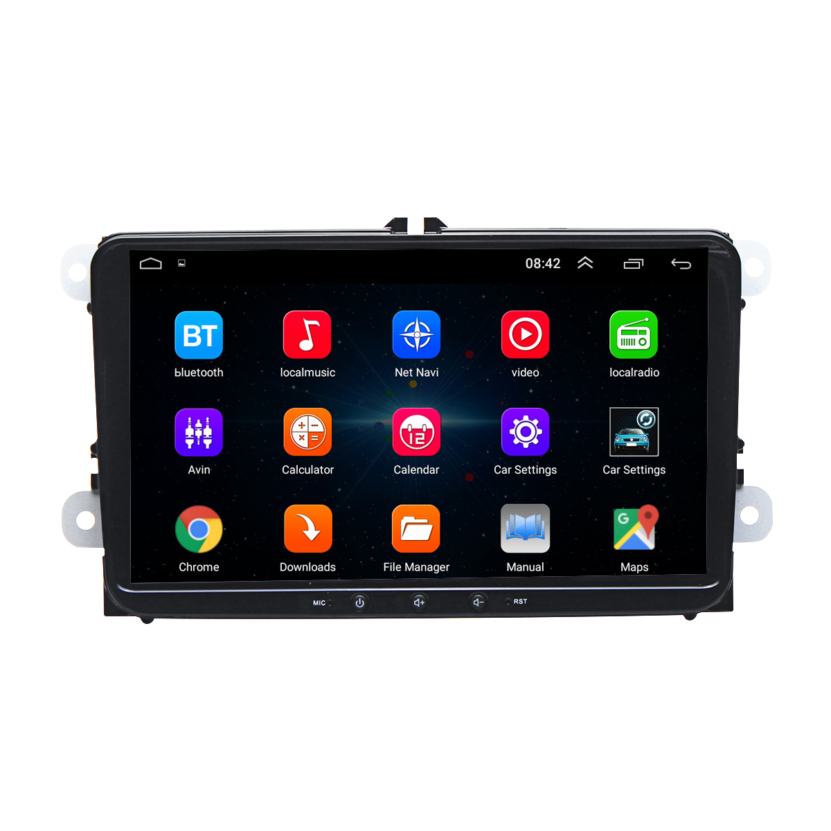 

9 дюймов 2 Din для Android 8.1 Авто Аудио стерео мультимедийный проигрыватель Quad Core 1 + 16G GPS Сенсорный экран Bluetooth Wifi FM Встроенный Микрофон Для VW Skoda Se
