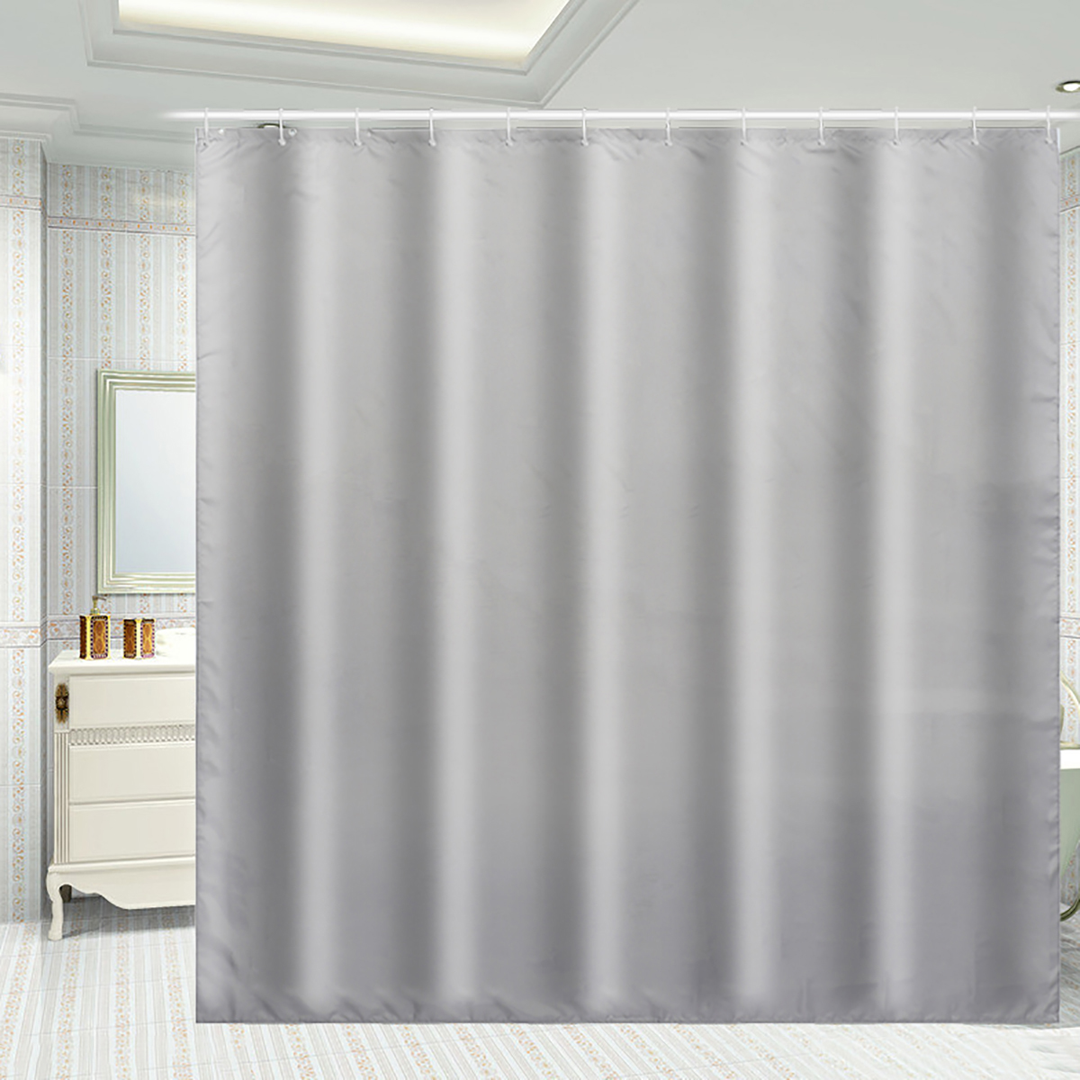 

Водонепроницаемый серый занавески для душа Ванная комната Drape Hotel Home Decor Fashion