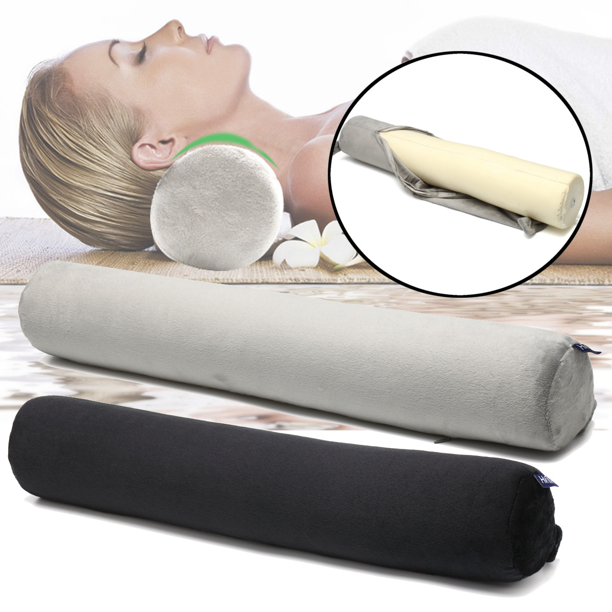 

Memory Foam Cervical Roll Spinal Support Neck Pillow Pain Relief Bed Sleeping