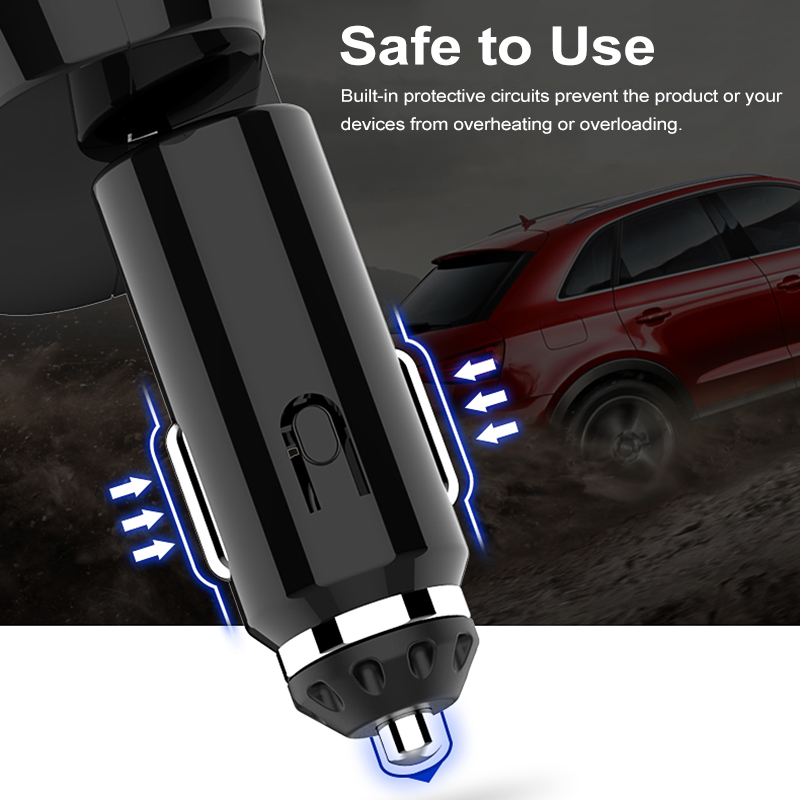 Dual USB Port 3 Way Auto Charger Car Ci garette Lighter Full Function Socket Splitter Adapter 15