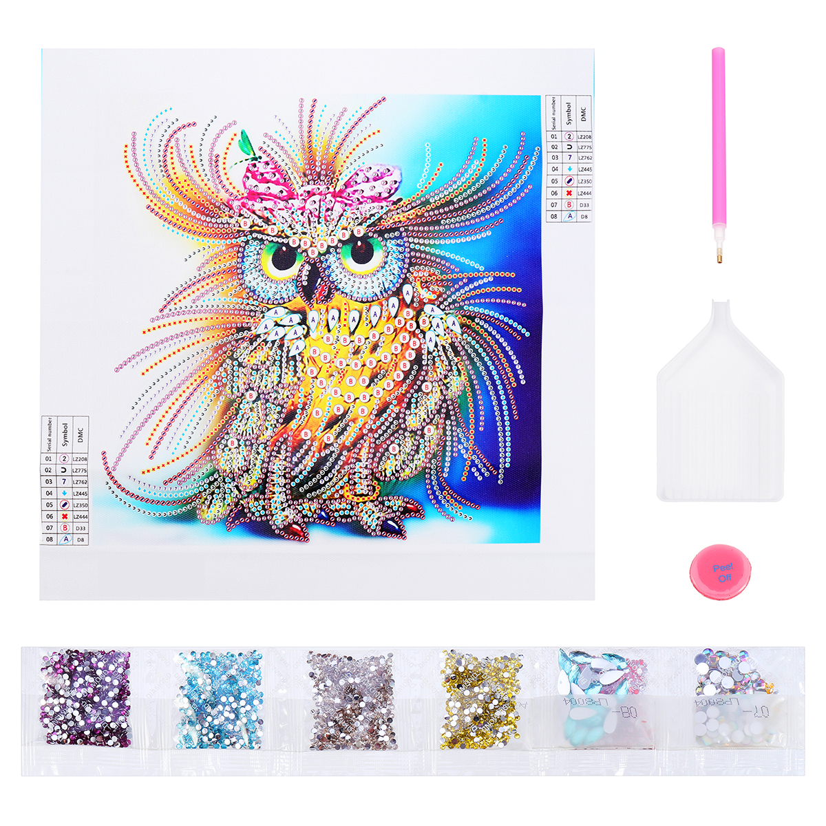 

5D Cute Owl Animal Diamond Paintings Tool DIY Embroidery Cross Stitch Home Art Decorations