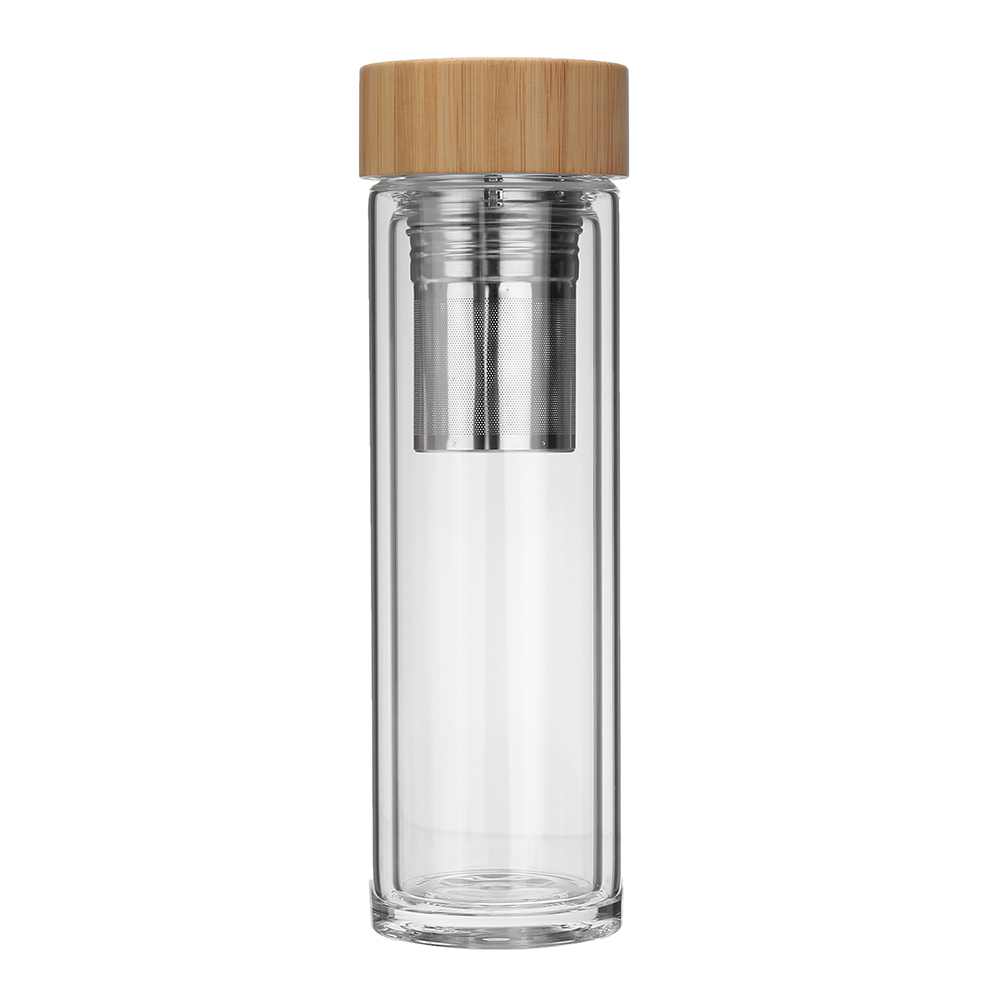 

Стеклянная бутылка для воды с двойными стенками 450 мл На открытом воздухе Спортивные путешествия Кемпинг Чай Кружка для