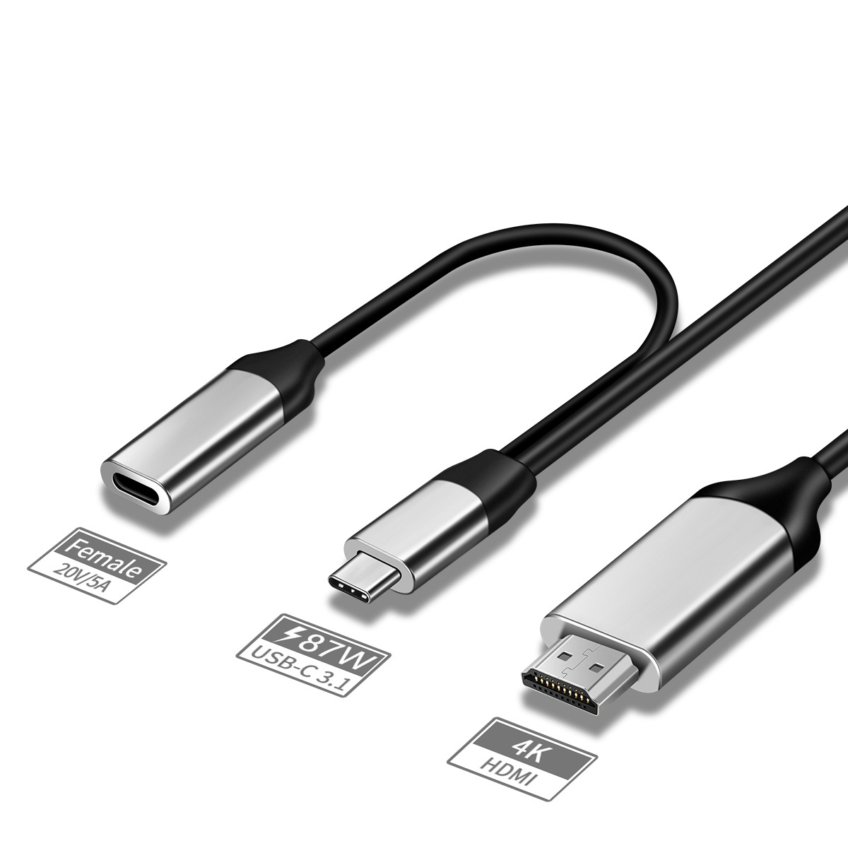 

Bakeey USB-C адаптер конвертер в 4K HD Дисплей порт + 100 Вт Type-C PD порт зарядки для смартфона планшет ноутбук MacBoo