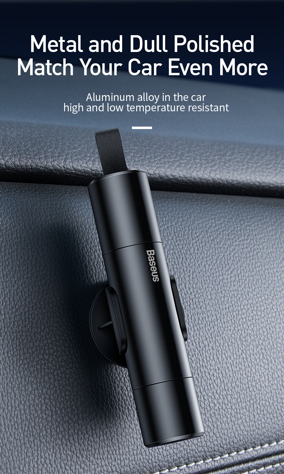Baseus Mini Car Window Glass Breaker Seat Belt Cutter Safety Hammer Life-Saving Escape Hammer Cutting Interior Accessories 13