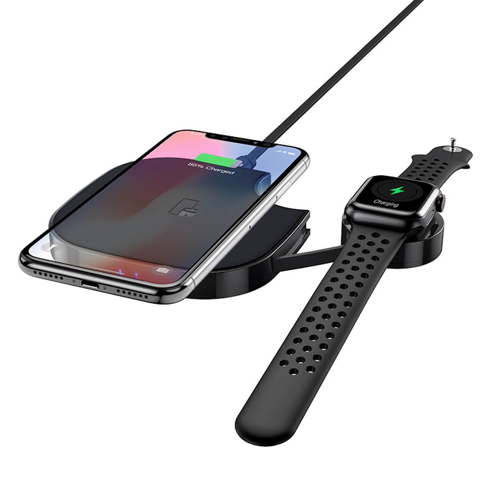 

HOCO 10 Вт 2 В 1 Быстрая зарядка Беспроводное зарядное устройство с X5 Черный Type-C Зарядный кабель для Apple Watch iPod iPhone X XS HUAWEI P30 XIAOMI MI8 MI9 S10 S10+