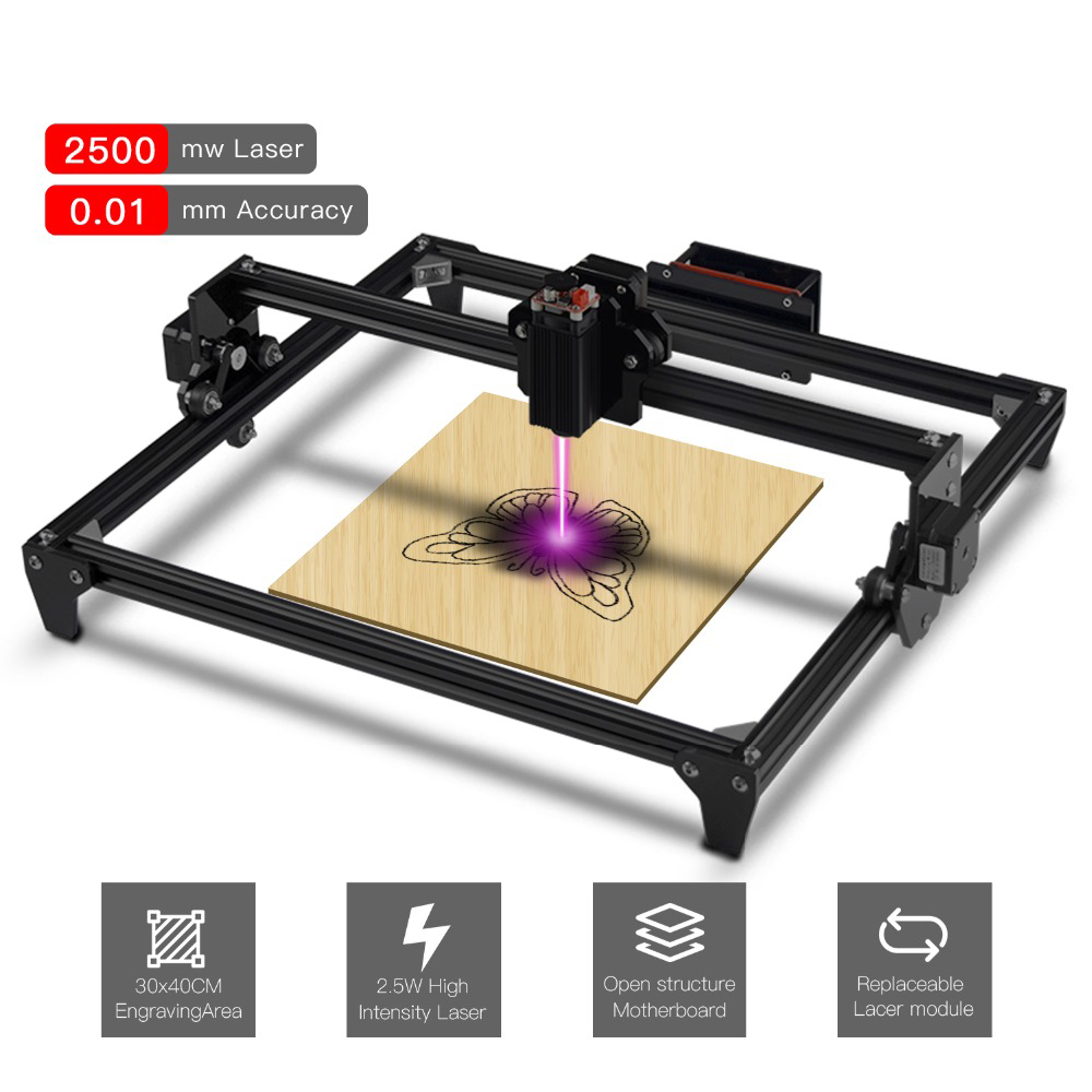 

C30 2500mW 450x400mm Large Engraving Area Black Laser Engraving Machine CNC Laser Printer