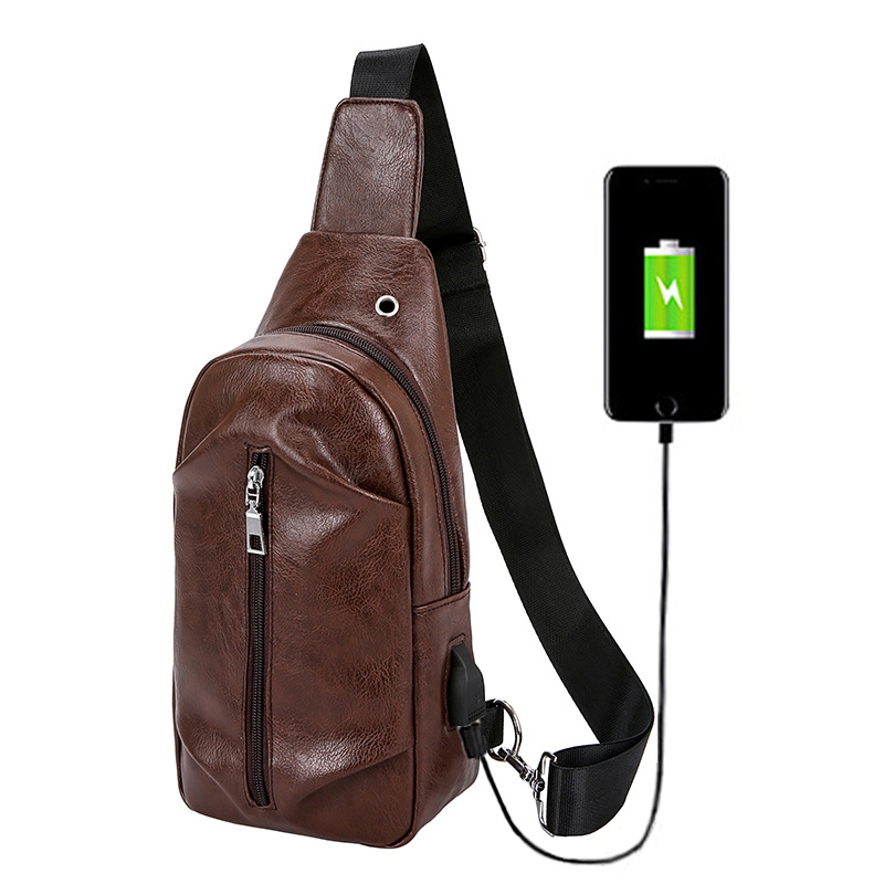

Men Luxury Casual Fashion USB Chest Bag Crossbody Bag Outdoor Daily