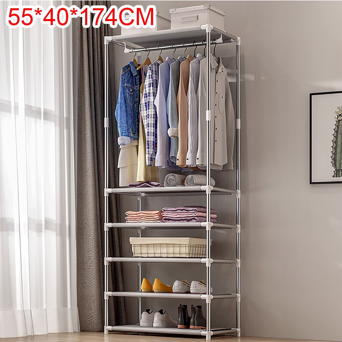 Simple Coat Rack Floor Clothes Hangers Creative Clothing Rack Shelf Easy Assembly Bedroom Hanging Clothing Racks Fashion Home Decorations 44