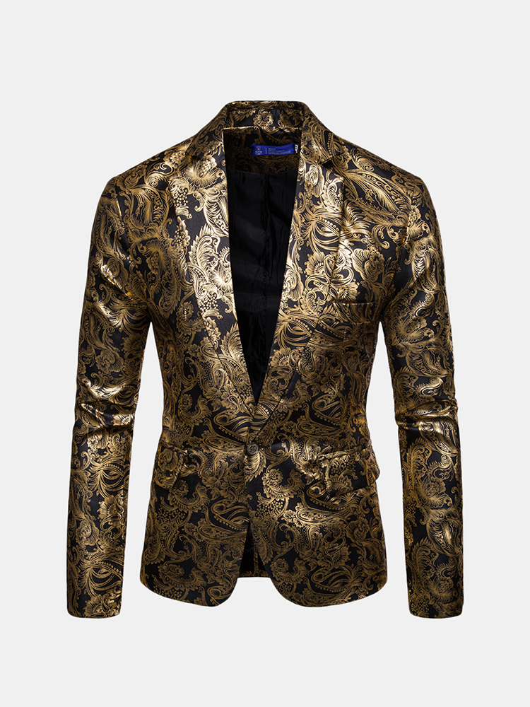 Men printed blazer suit jacket Sale - Banggood.com