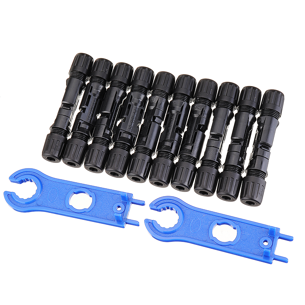 

10pairs MC4 Connector+1pair Spanner Male Female 30A Cable Plug MC4 Connector Solar Panel Branch Series Connect Solar System